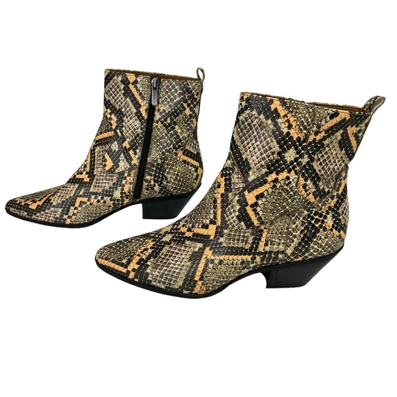 Circus By Sam Edelman Garth Vegan Leather Snake Embossed Booties Size 8.5 - Picture 3 of 12